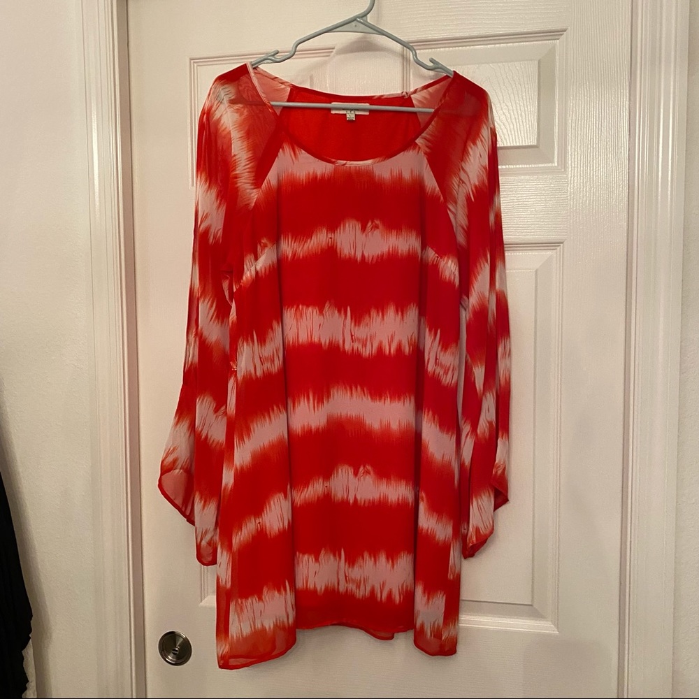 Tunic / Dress with sheer sleeves and optional tie